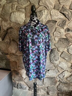 NWT Maelreg Performance Polo Tropical Print 2XL
